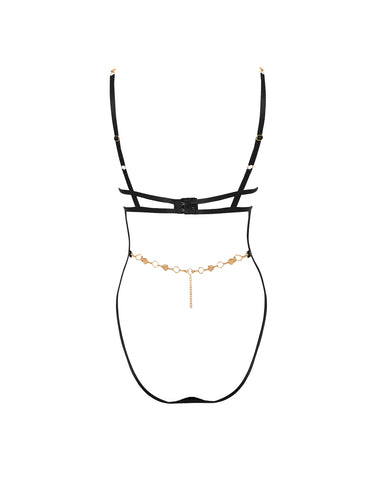 Azalea Open Bodysuit Black/Gold