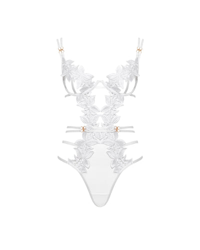 Ophelia Open Bodysuit White