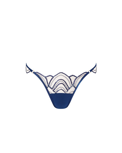 Soraya Embroidered Sheer Brief Blue