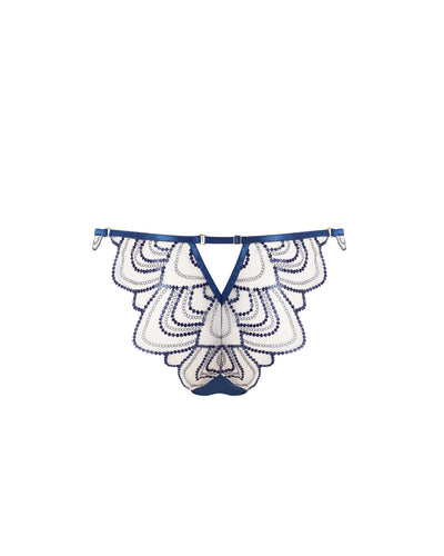 Soraya Embroidered Sheer Brief Blue