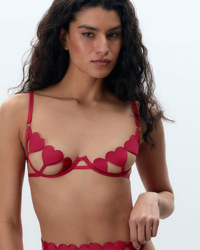 Gia Open Heart Bra Pink