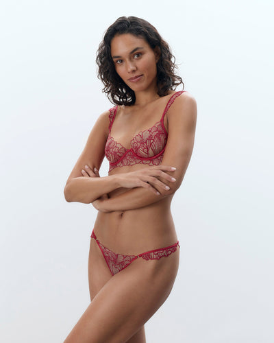 Amarosa Open Embroidered Brief Pink